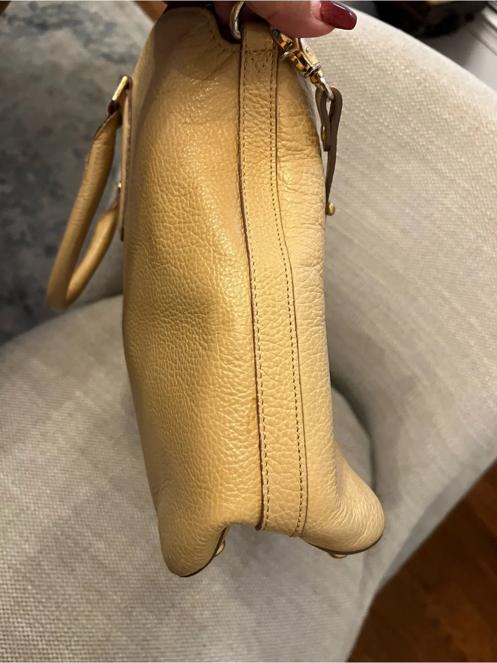 Brahmin Duxbury Satchel Leather Tote with Brown Trim